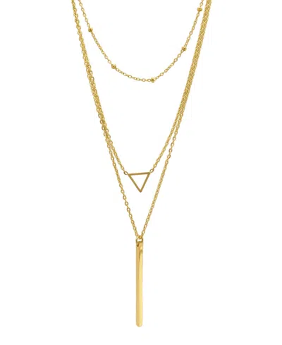 Adornia 15-17" Adjustable 14k Gold Plated Layered Pendant Necklace Set