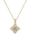 Adornia 14k Gold Plated Renaissance Flower Crystal White Mother Of Pearl Necklace In White