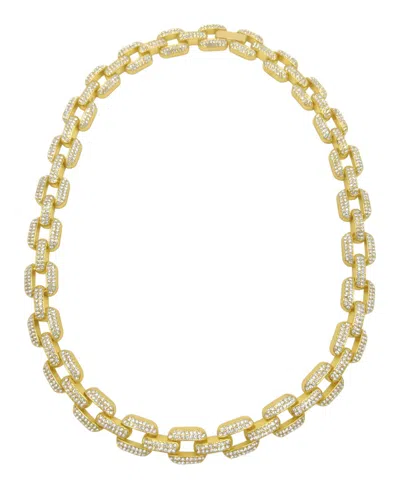 Adornia 18" Link Chain 14k Gold Plated Crystal Necklace