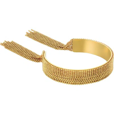 Adornia 18k Plated Stainless Steel Tarnish-resistant Fringe Cuff Bracelet In Gold
