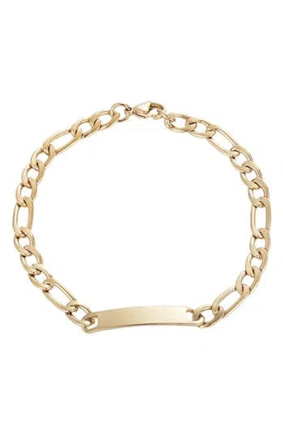 Adornia 18k Gold Plated Figaro Chain Id Bracelet