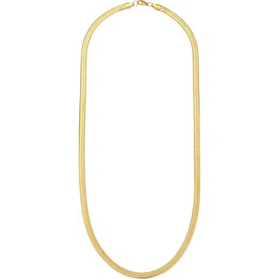 Adornia 18k Gold Plated Herringbone Chain Necklace