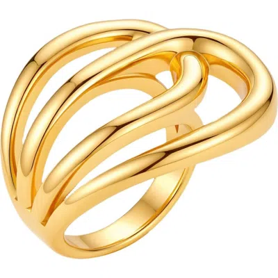 Adornia 18k Gold Plated Multi-band Statement Ring