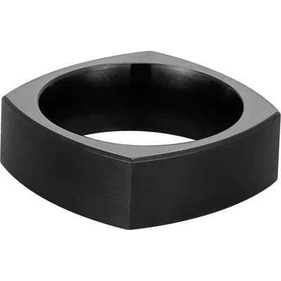Adornia 18k Gold Plated Square Band Ring In Black