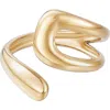 Adornia Tarnish Resistant 18k Gold Plated Open Bands Ring In Gold
