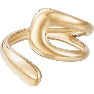 Adornia 18k Gold Plated Stainless Steel Bypass Ring