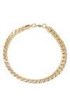 Adornia 18k Gold Plated Stainless Steel Curb Chain Bracelet In Gold