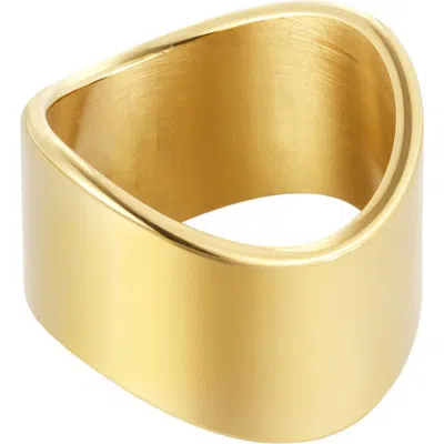 Adornia 18k Plated Stainless Steel Ring In Gold