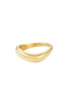 Adornia 18k Gold Plated Wavy Band Ring In Gold