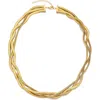 Adornia Tarnish Resistant 18k Gold Plated Braided Chain Necklace In Gold
