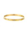 Adornia Tarnish Resistant 18k Yellow Gold Plated Crystal Eternity Cuff In Gold