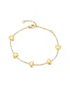 Adornia Tarnish Resistant 18k Gold Plated Heart Station Bracelet In Gold