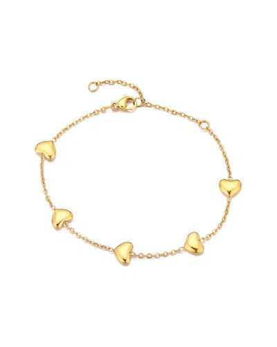 ADORNIA ADORNIA 18K PLATED HEART STATION BRACELET