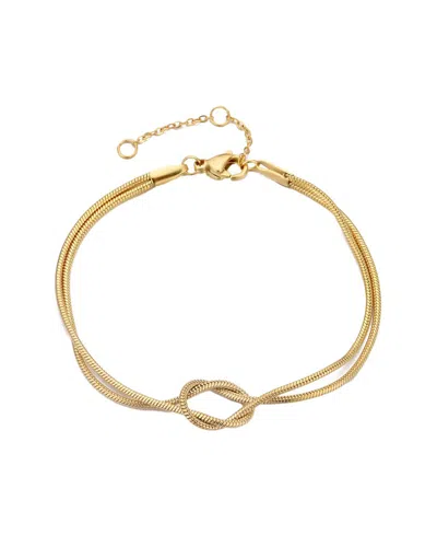 Adornia 18k Plated Knotted Rope Chain Bracelet In Gold