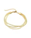 Adornia 18k Plated Multi-strand Herringbone Chain Bracelet In Gold