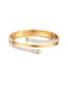 Adornia 18k Plated Stainless Steel Cz Tarnish-resistant Chunky Nail Bangle Bracelet In Gold