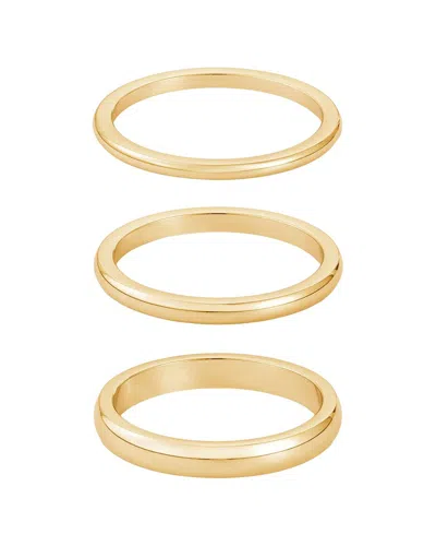 Adornia 18k Plated Stainless Steel Stacking Band Ring Set In Gold