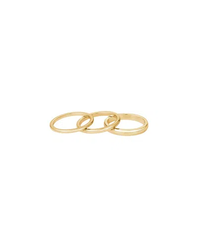 Adornia 18k Plated Stainless Steel Stacking Band Ring Set In Gold