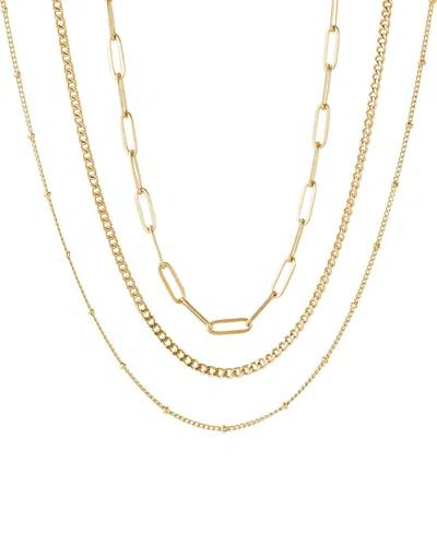 Adornia 18k Plated Stainless Steel Tarnish-resistant Necklace Set In Gold