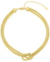 Adornia Tarnish Resistant 18k Gold Plated Adjustable Knot Collar Necklace