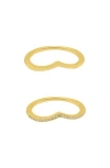Adornia 2-piece Chevron Ring Set In Gold