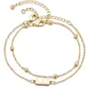 Adornia 2-piece Initial Bead Chain Bracelet Set