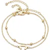 Adornia 2-piece Initial Bead Chain Bracelet Set