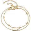 Adornia 2-piece Initial Bead Chain Bracelet Set