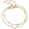 Adornia 2-piece Initial Bead Chain Bracelet Set