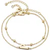 Adornia 2-piece Initial Bead Chain Bracelet Set