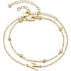 Adornia 2-piece Initial Bead Chain Bracelet Set