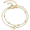 Adornia 2-piece Initial Bead Chain Bracelet Set