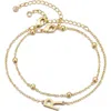 Adornia 2-piece Initial Bead Chain Bracelet Set
