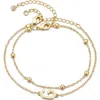 Adornia 2-piece Initial Bead Chain Bracelet Set