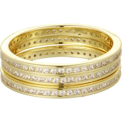 Adornia 3-piece Cubic Zirconia Eternity Ring Set In Gold