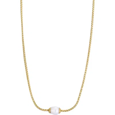 Adornia 6-7mm Freshwater Pearl Necklace In White/ Gold