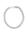 Adornia Silver Plated 8mm Crystal Curb Chain Bracelet