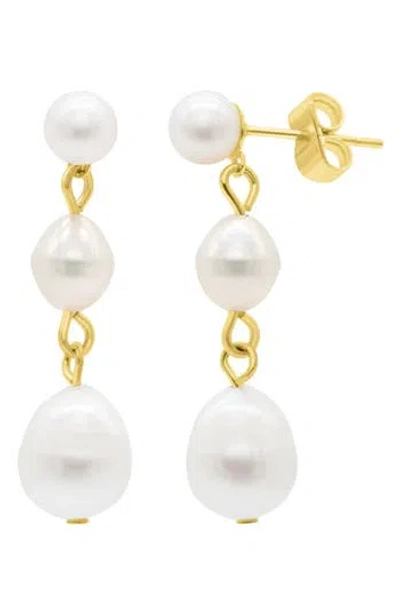 Adornia 9-10mm Freshwater Pearl Drop Earrings In White