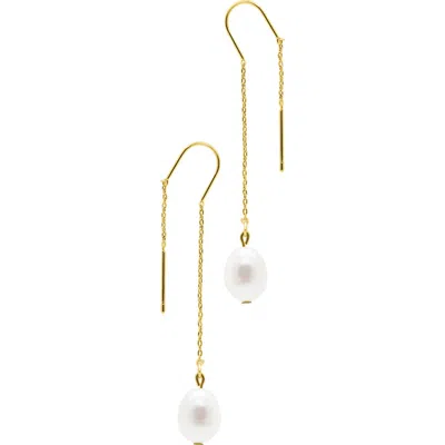 ADORNIA ADORNIA 9-10MM FRESHWATER PEARL THREADER EARRINGS