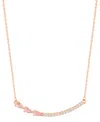Adornia Adjustable Crystal Curved Bar Pink Cultivated Pearl Necklace In Pink