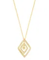 Adornia Adjustable Cubic Zirconia Concentric Diamond Necklace In Gold