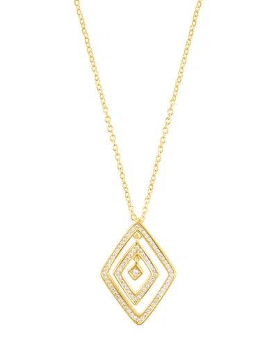 Adornia Adjustable Cubic Zirconia Concentric Diamond Necklace In Gold