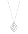 Adornia Adjustable Cubic Zirconia Concentric Diamond Necklace In Silver