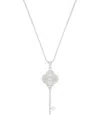 Adornia Silver Plated Pave Clover Key Pendant Necklace In Silver