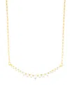 Adornia Adjustable Cultivated Pearl Curved Bar Necklace In Gold