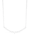 Adornia Adjustable Cultivated Pearl Curved Bar Necklace In Silver