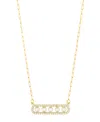 Adornia Adjustable Cultivated Pearl Pave Bar Necklace In Gold