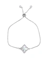Adornia Four Point Flower Bolo Bracelet White Mother Of Pearl Silver In White