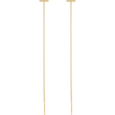 Adornia Bar Box Chain Threader Earrings In Gold