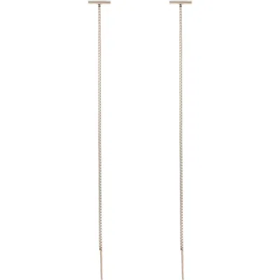 Adornia Bar Box Chain Threader Earrings In Silver